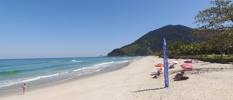 Playa en los alrededores, camastros y sombrillas