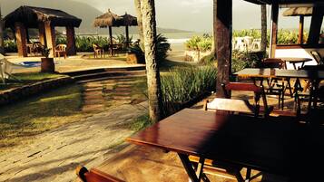 Breakfast, lunch, dinner served; Brazilian cuisine, beach views