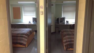 Desk, free WiFi, bed sheets