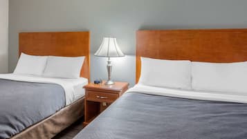 Standard Room, 2 Queen Beds, Non Smoking | Pillowtop beds, desk, laptop workspace, blackout drapes