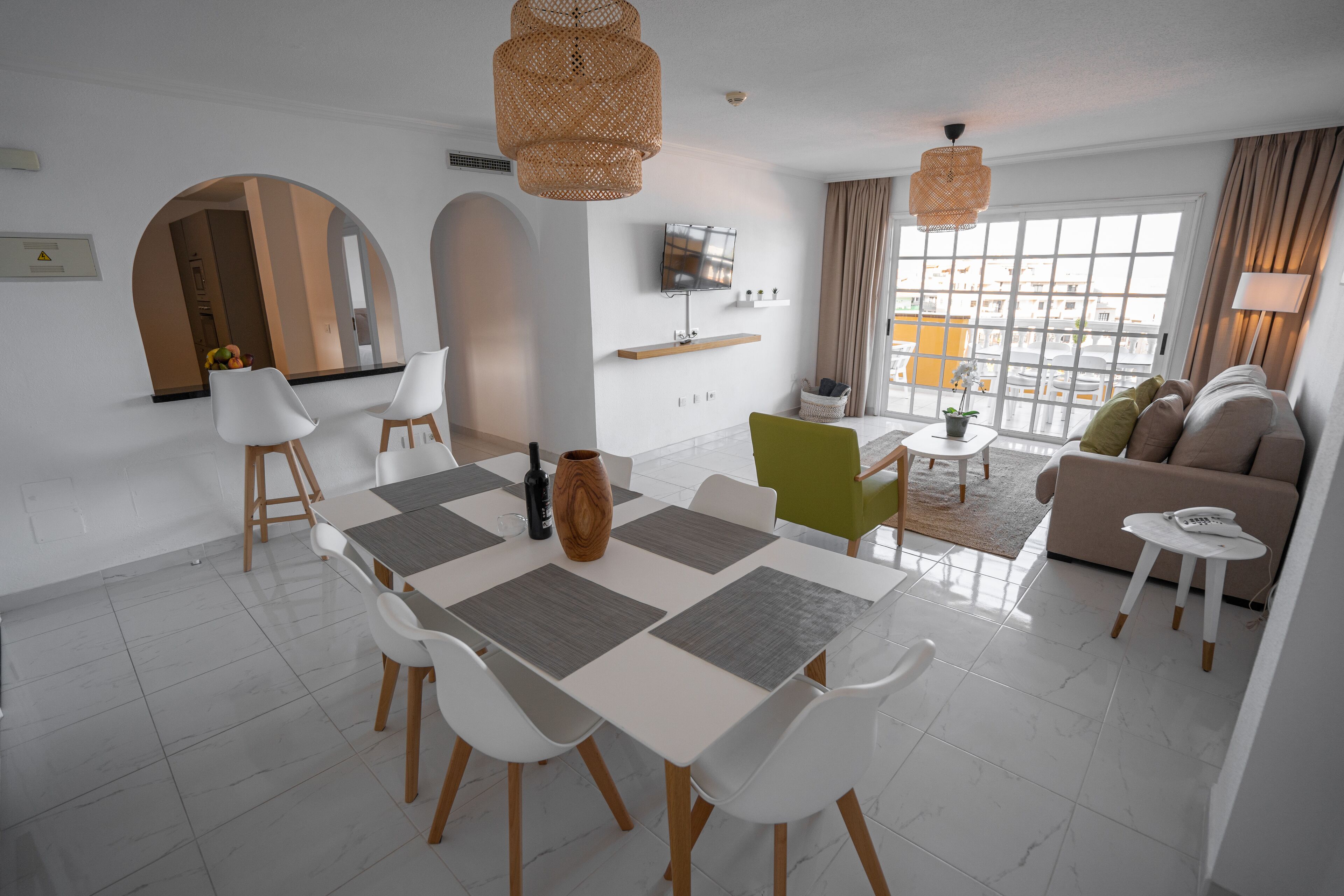 Deluxe Suite, 3 Bedrooms, Terrace, Sea View | Living area | 32-inch LED TV with satellite channels, TV