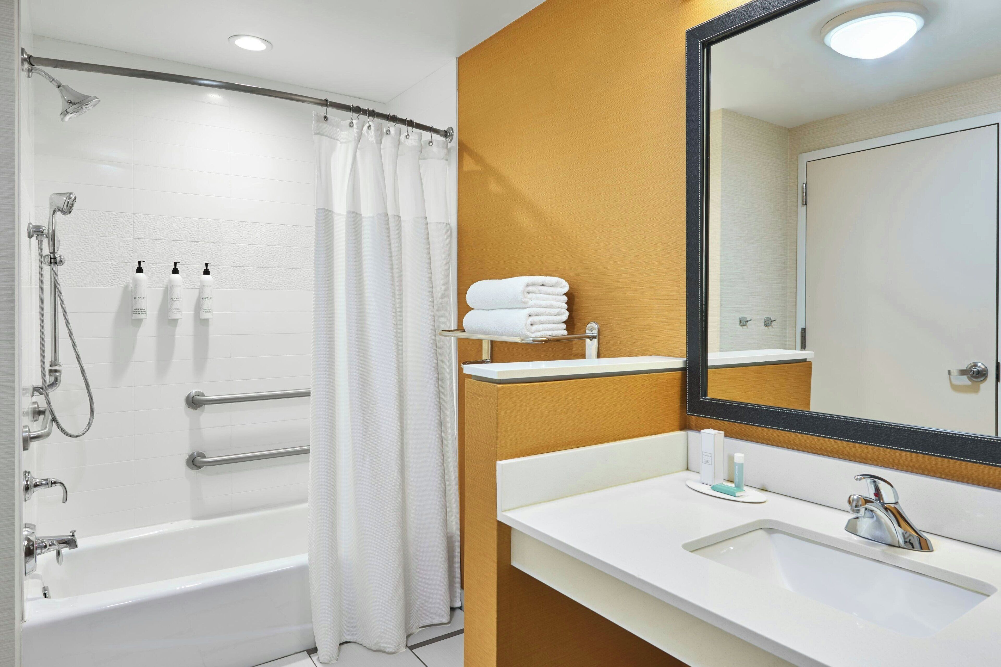 free toiletries, hair dryer, towels, soap