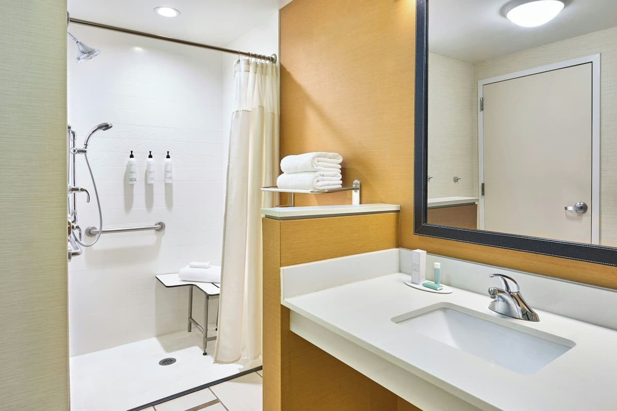 free toiletries, hair dryer, towels, soap