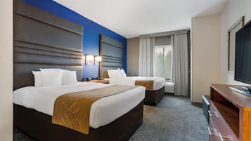 Desk, iron/ironing board, free cots/infant beds, free WiFi