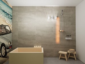 Phòng | Phòng tắm | Bồn tắm và buồng tắm vòi sen riêng, máy sấy tóc, dép đi trong nhà 