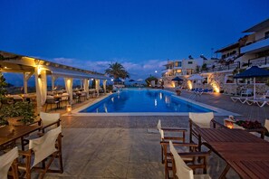 2 outdoor pools, open 9:30 AM to 8:00 PM, pool umbrellas, sun loungers