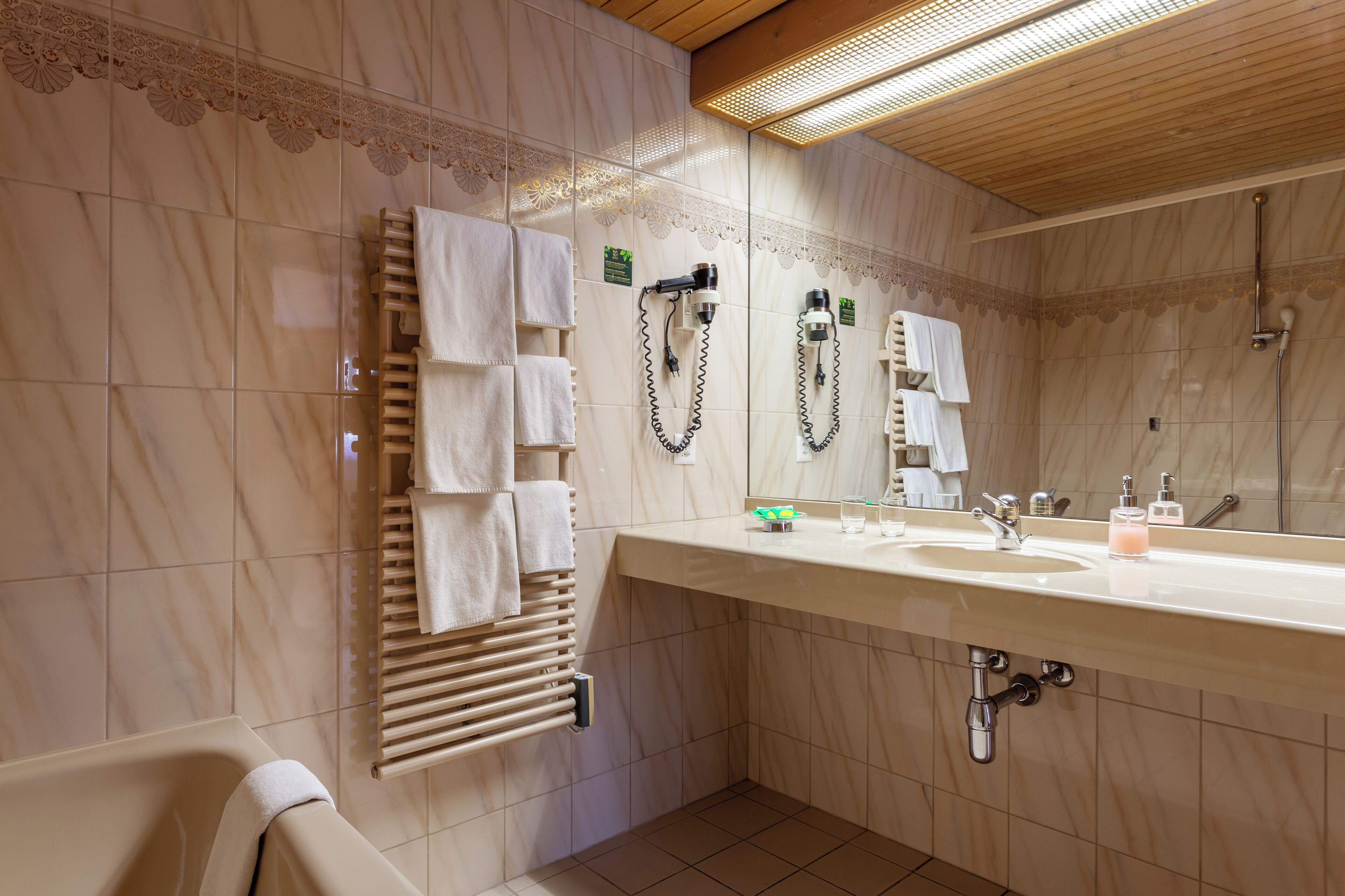 triple room | bathroom | hair dryer, towels