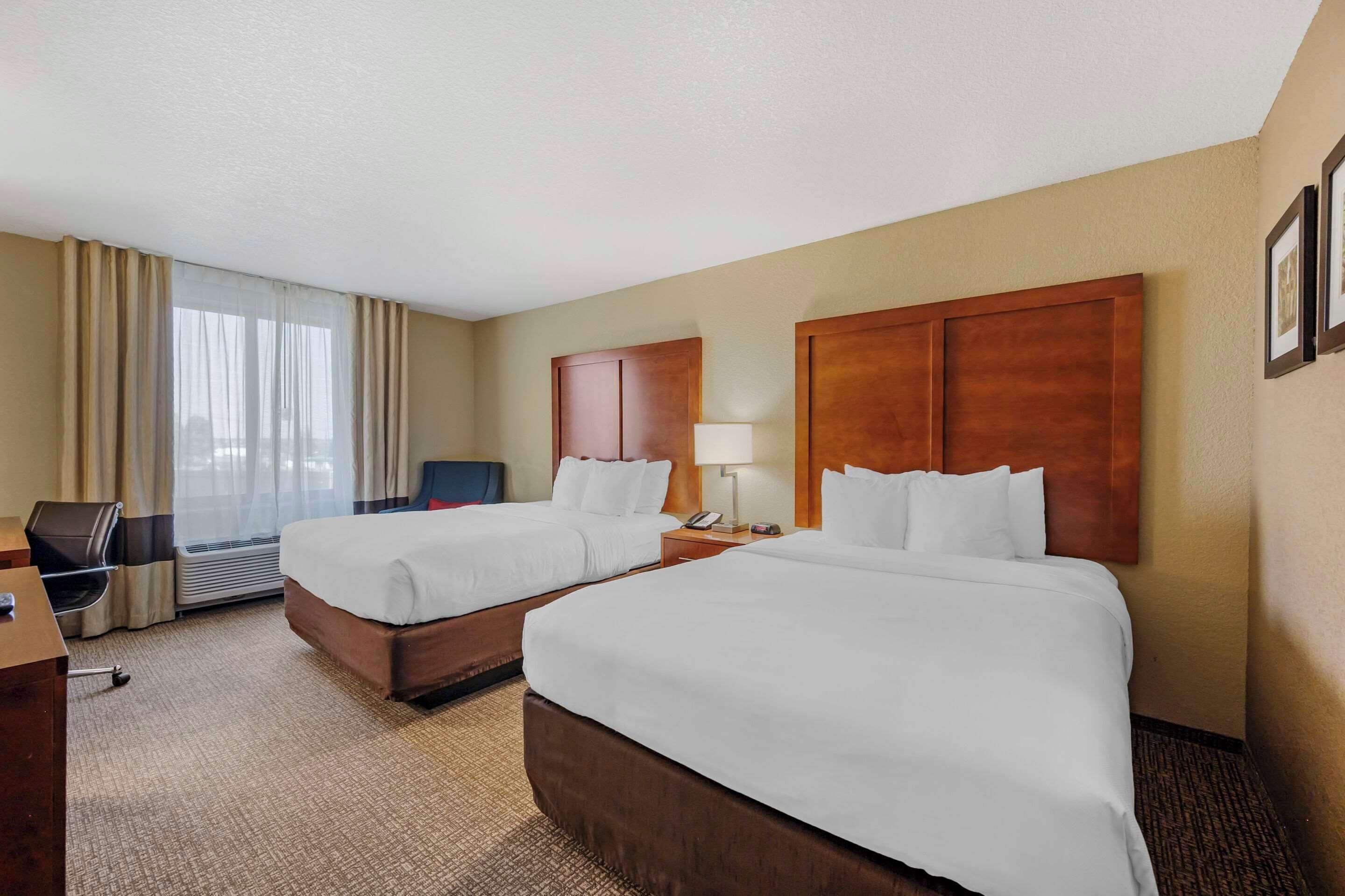 desk, laptop workspace, iron/ironing board, free rollaway beds