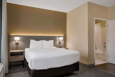 Room, 1 Queen Bed, Accessible, Non Smoking (Efficiency) | Desk, laptop workspace, blackout drapes, iron/ironing board