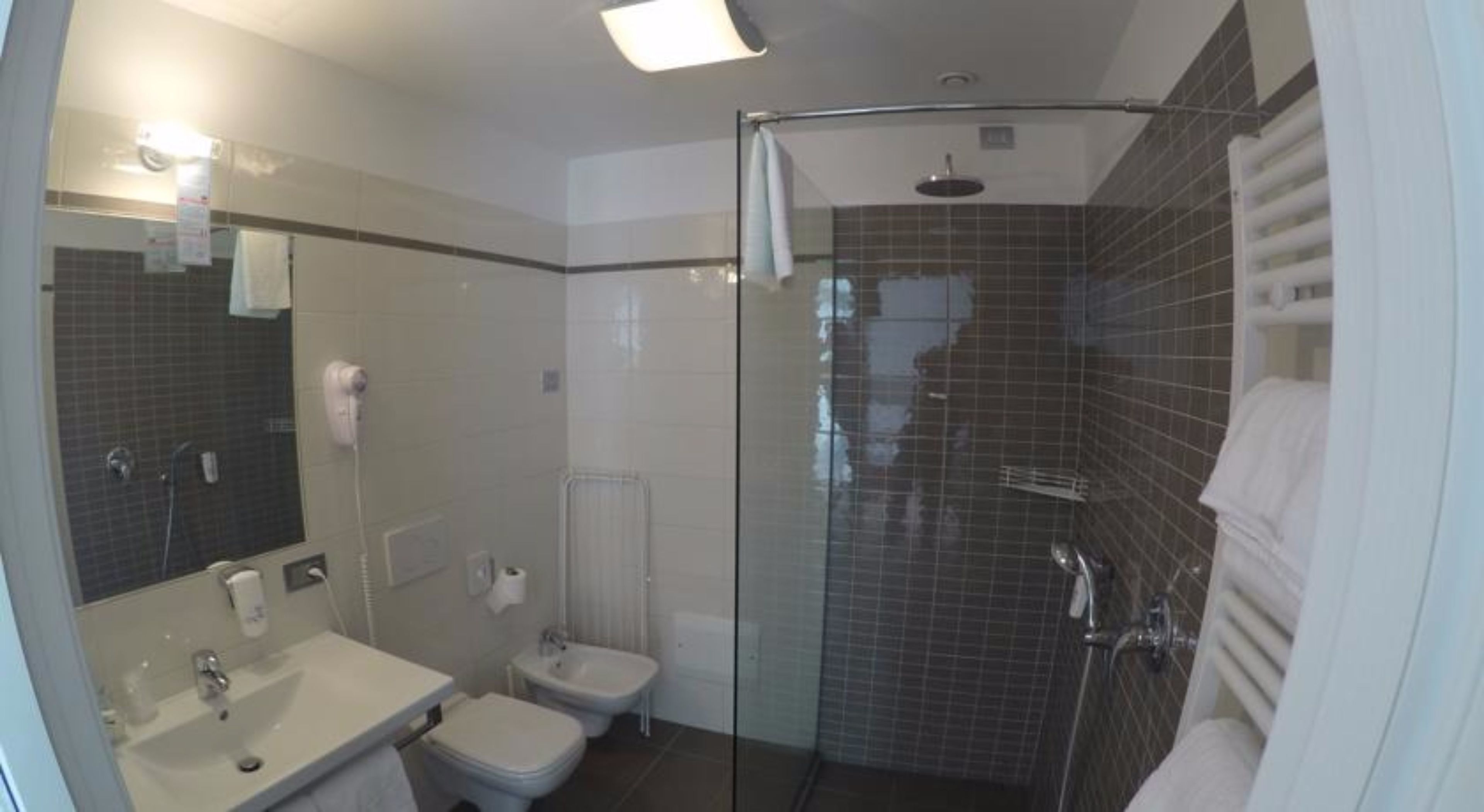 shower, rainfall showerhead, hair dryer, bidet