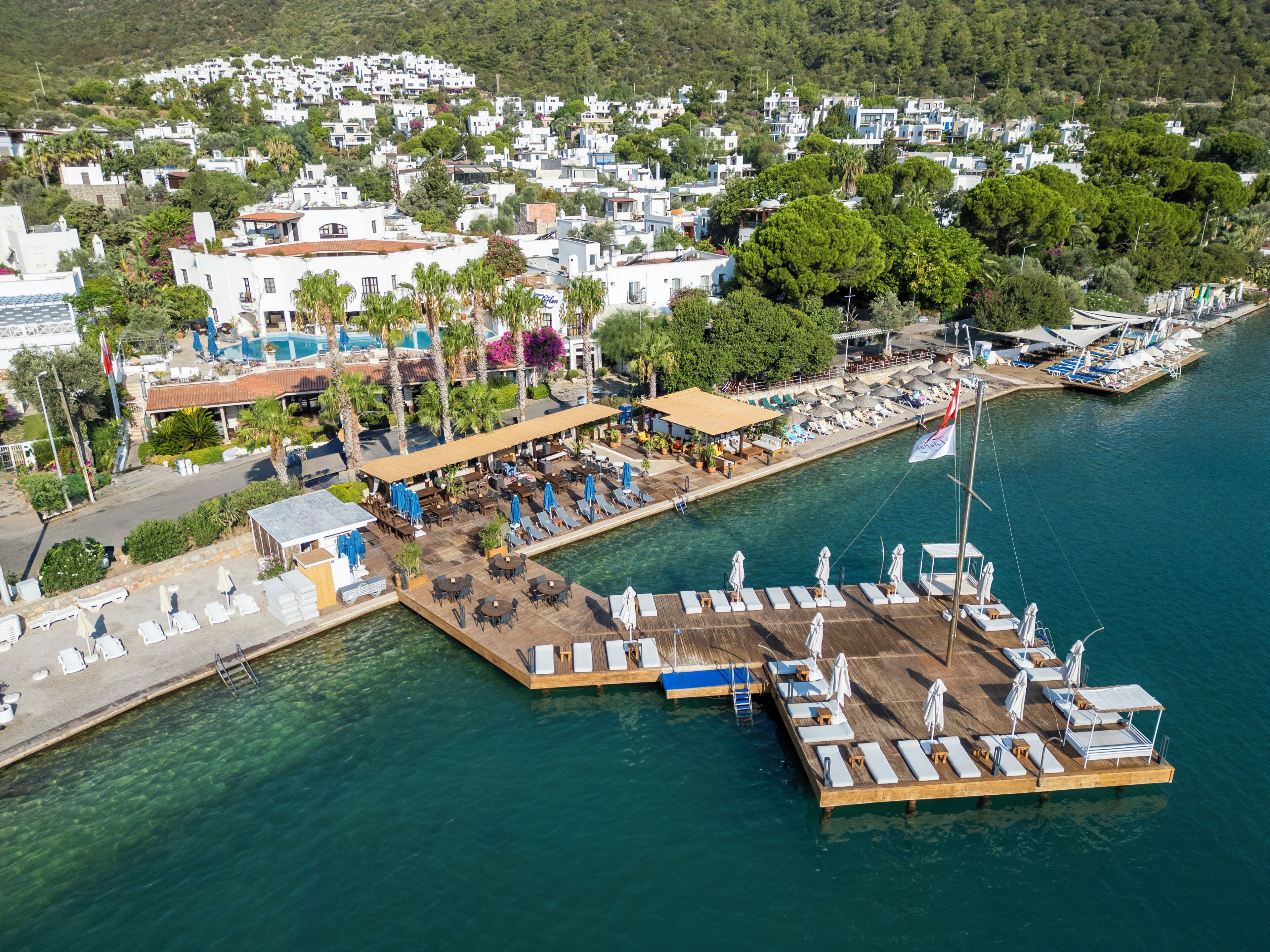 Outdoor pool, pool loungers