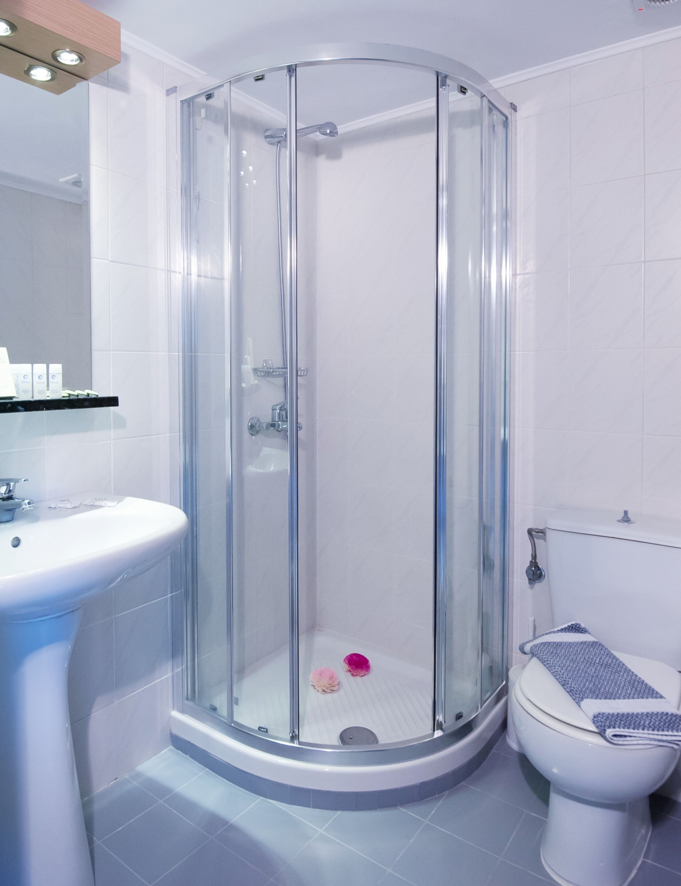 shower, free toiletries, hair dryer, slippers