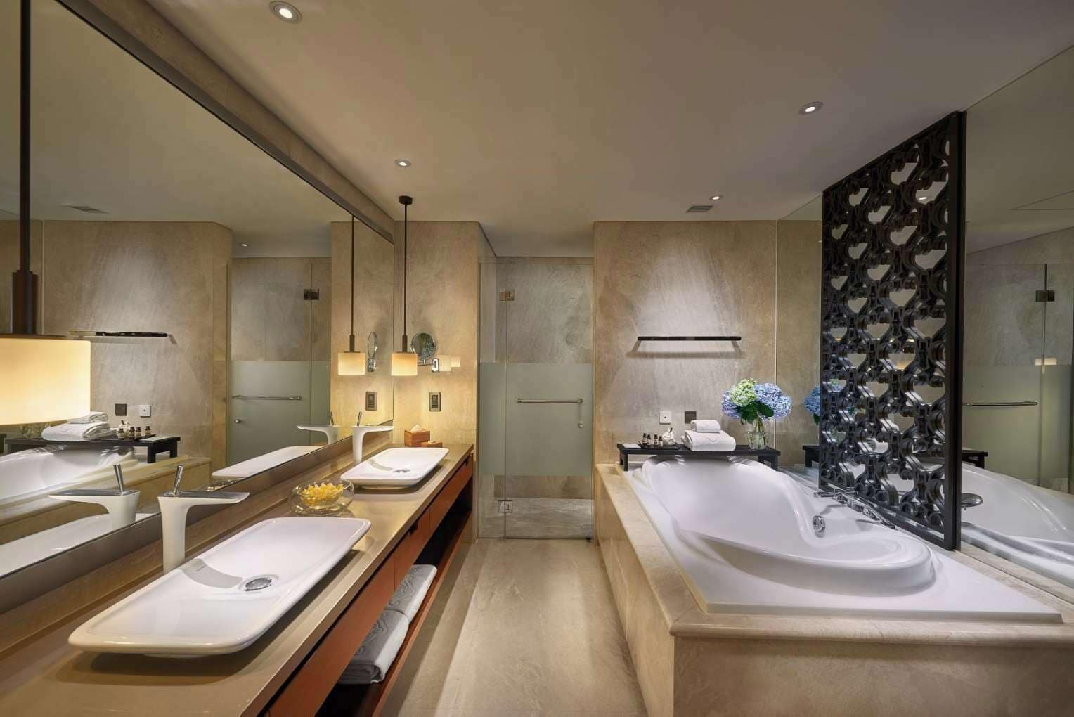 free toiletries, hair dryer, slippers, towels