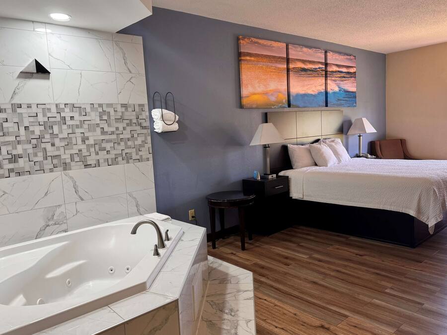 Egyptian cotton sheets, premium bedding, pillow-top beds, in-room safe