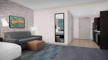 One King Accessible Tub Studio Suite Non-smoking | Living area | 42-inch LCD TV with cable channels, TV, iPod dock