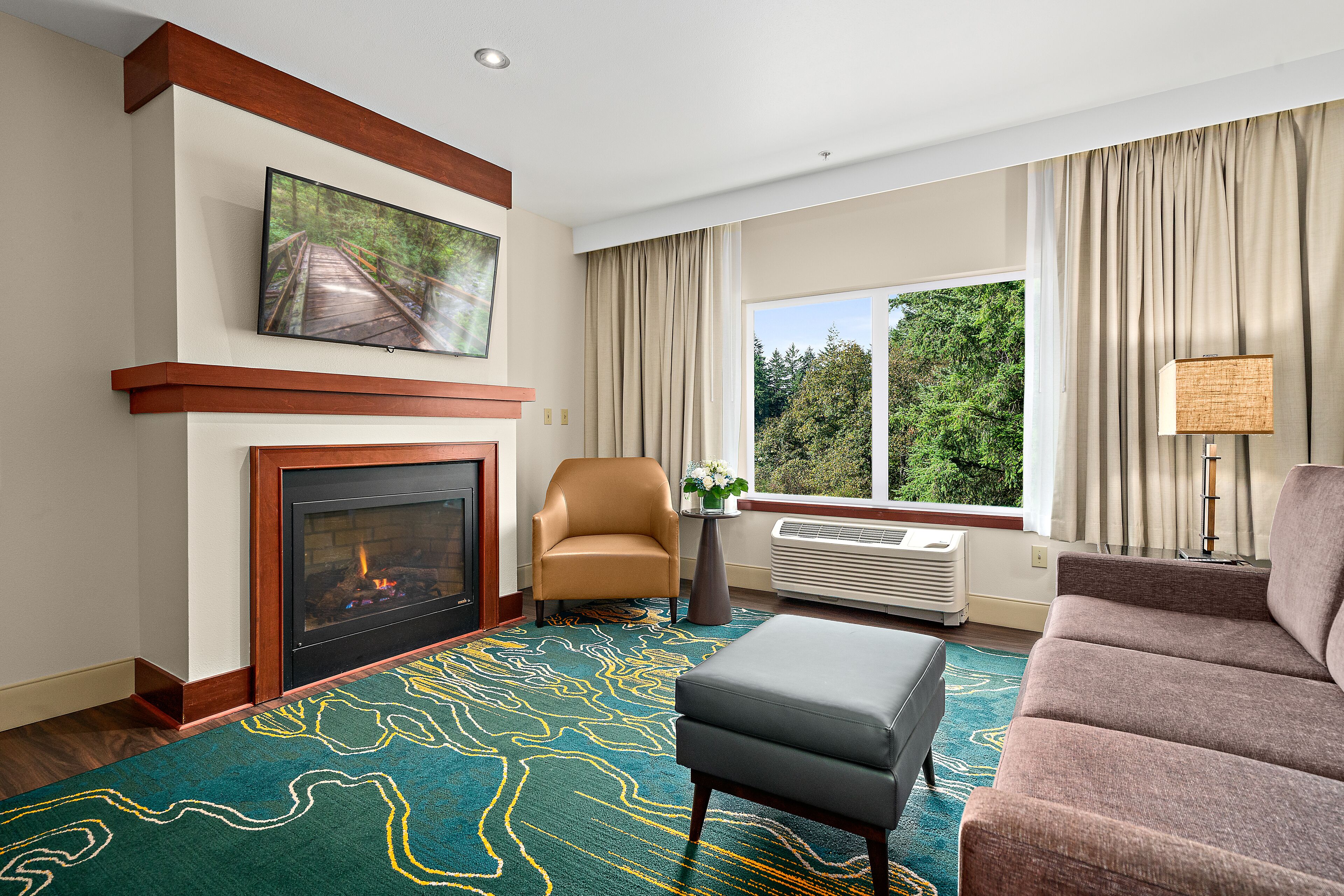 43-inch flat-screen tv with cable channels, tv