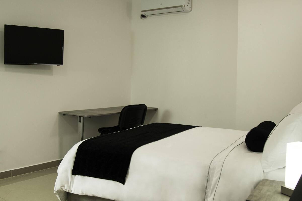 In-room safe, desk, laptop workspace, blackout curtains