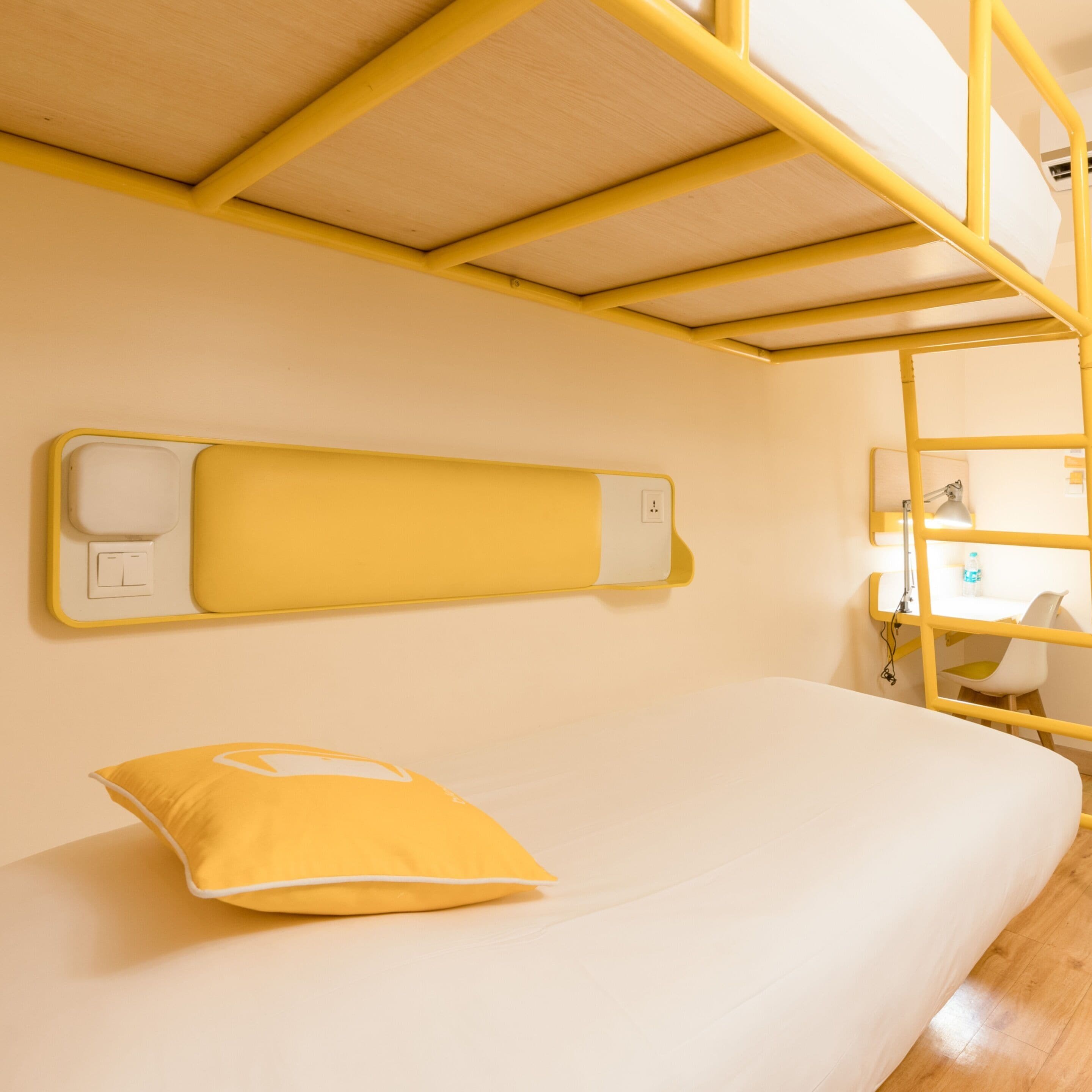 basic twin room (bunk bed) | premium bedding, in-room safe, desk, soundproofing