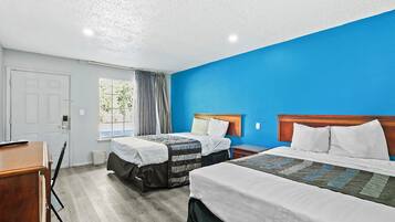 Room, 2 Queen Beds, Non Smoking | Desk, iron/ironing board, free WiFi, bed sheets