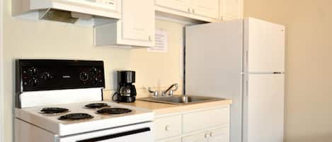 Mini-fridge, microwave, coffee/tea maker