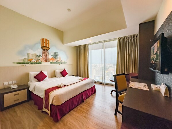 Ropa de cama de alta calidad y minibar