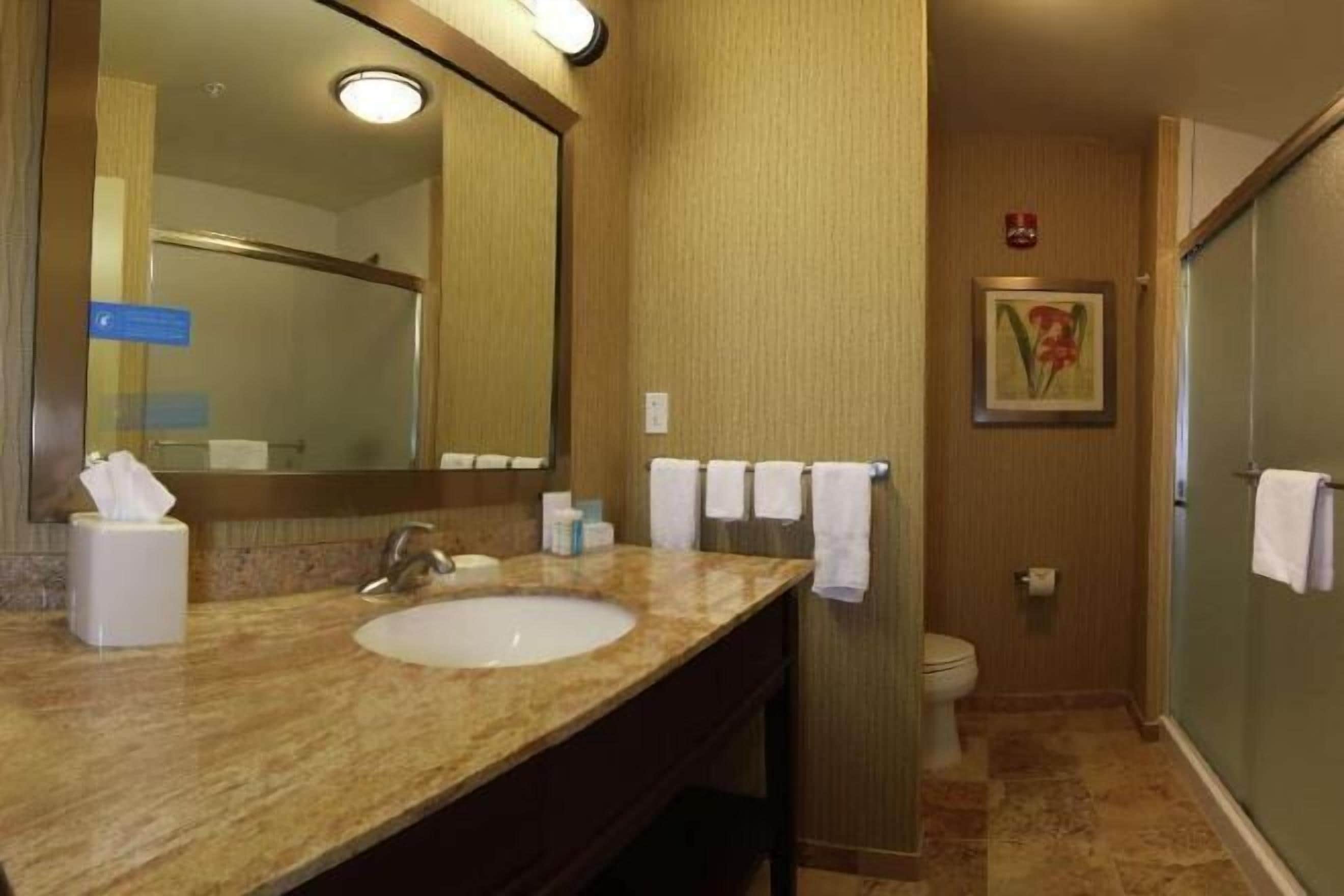 浴室 | 名牌洗护用品、吹风机、毛巾