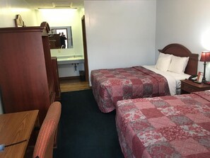 Standard Room, 2 Queen Beds, Non Smoking | Desk, free WiFi, bed sheets - Huggy Bear Motel (Warren)