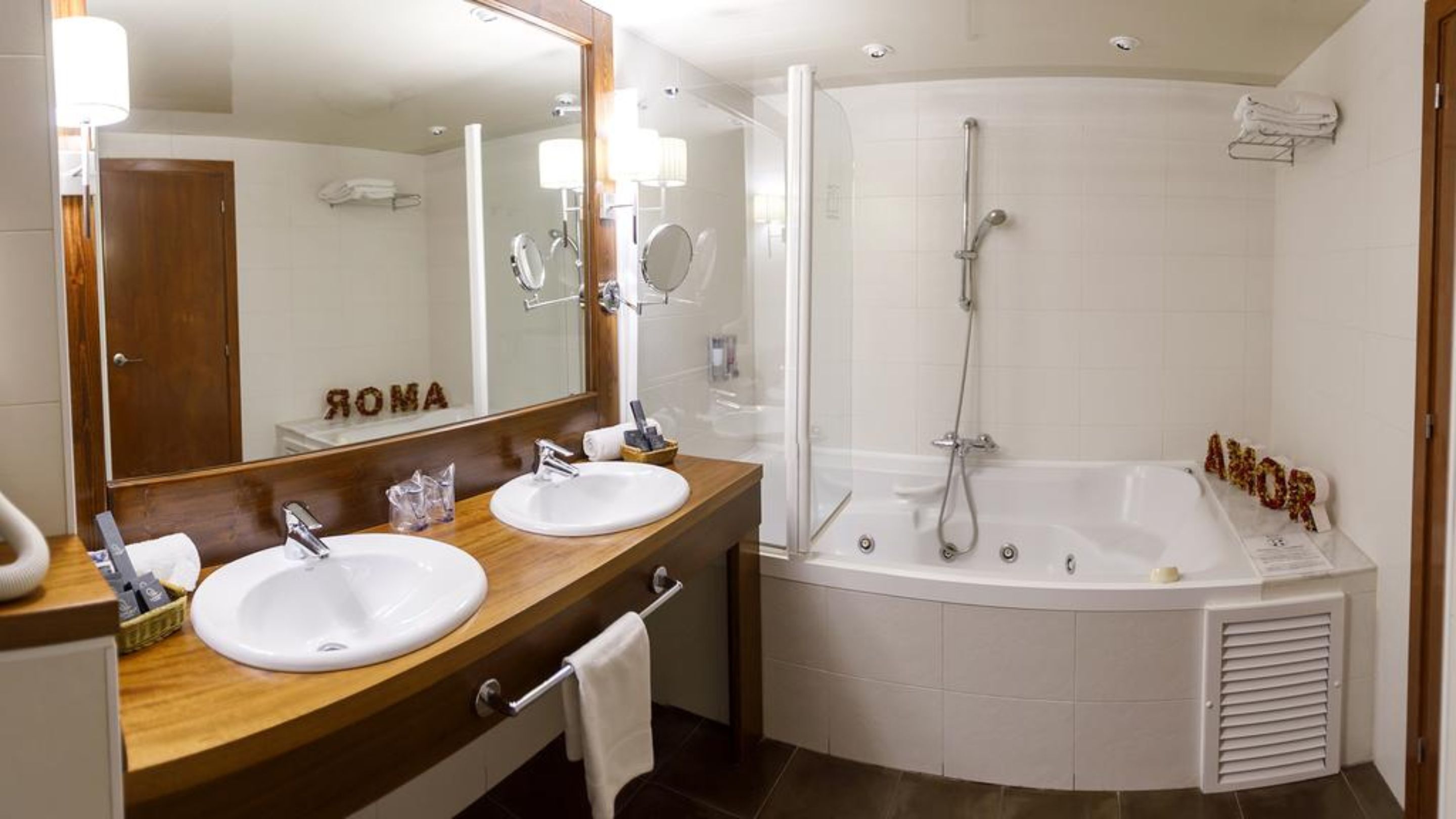 free toiletries, hair dryer, bidet, towels