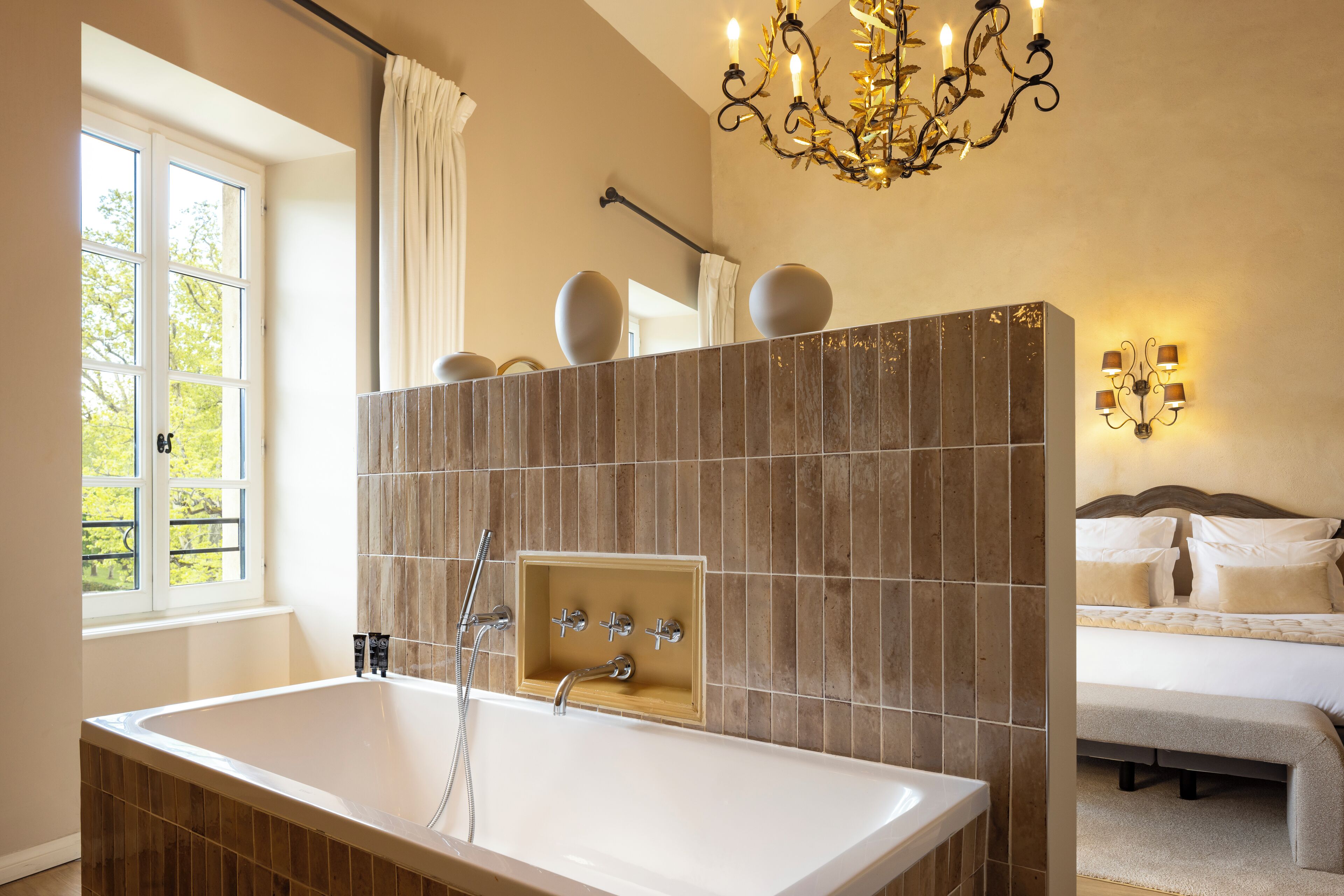 junior suite | bathroom | designer toiletries, hair dryer, towels