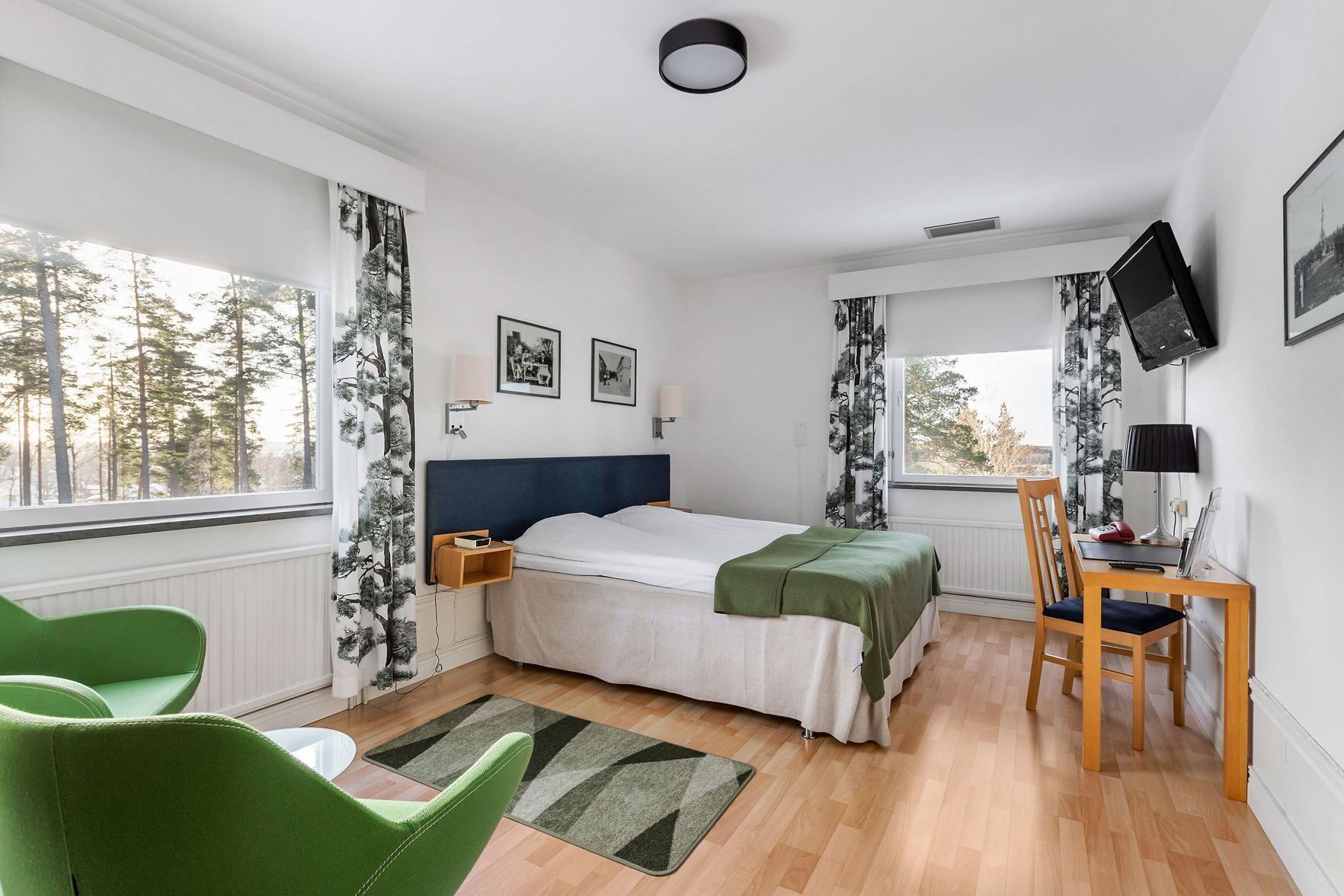 Desk, laptop workspace, iron/ironing board, rollaway beds