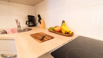 Studio | Private kitchen | Full-sized fridge, microwave, stovetop, dishwasher