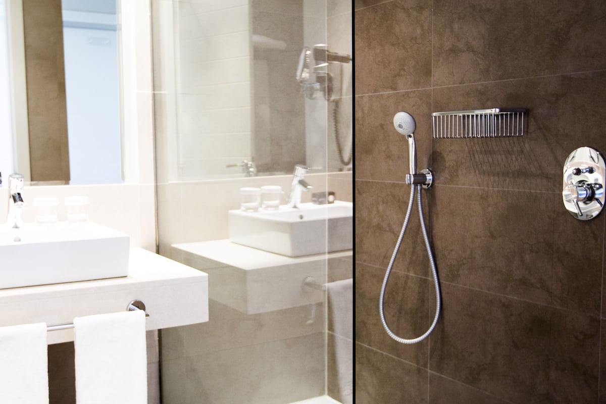 shower, free toiletries, hair dryer, bidet