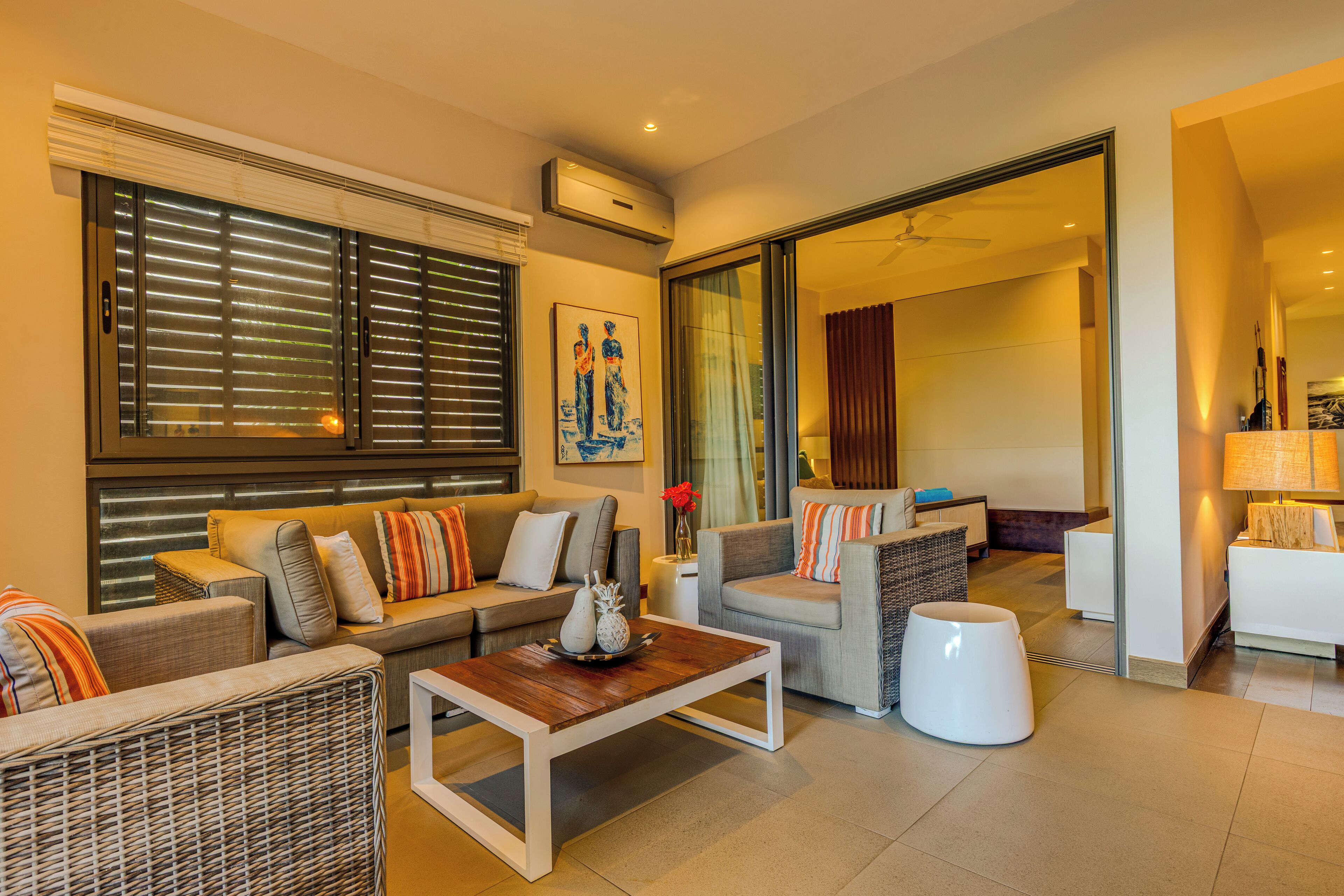 premium apartment | living area | led tv, dvd player