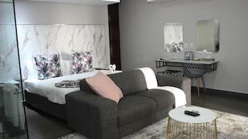 Luxury Double Room, 1 King Bed | Premium bedding, minibar, in-room safe, individually decorated