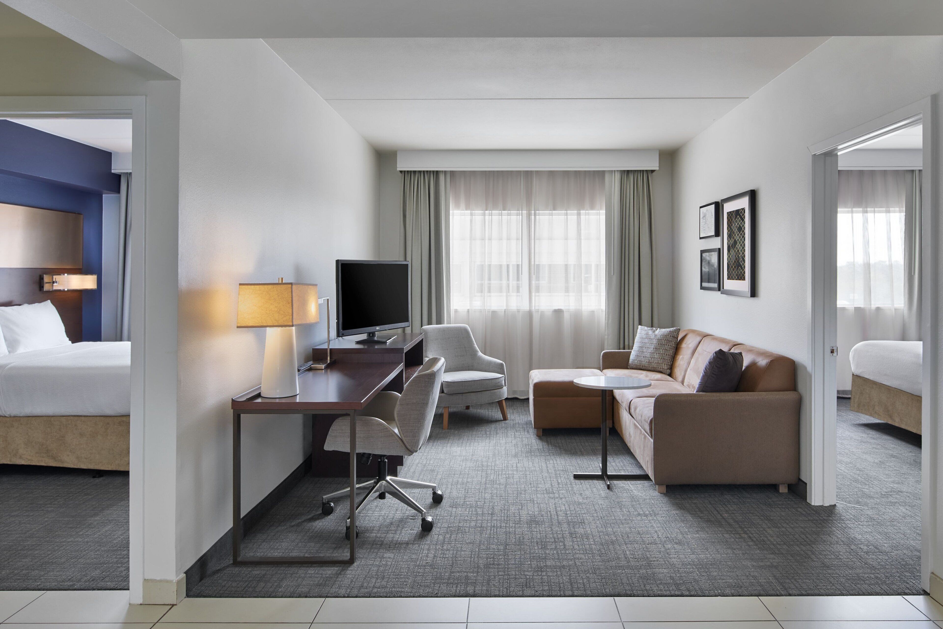suite, 2 bedrooms (mobility/hearing access, roll-in shwr) | desk, laptop workspace, blackout curtains, iron/ironing board