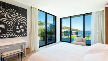 Premium bedding, down duvets, Select Comfort beds, minibar