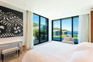 Premium bedding, down comforters, Select Comfort beds, minibar