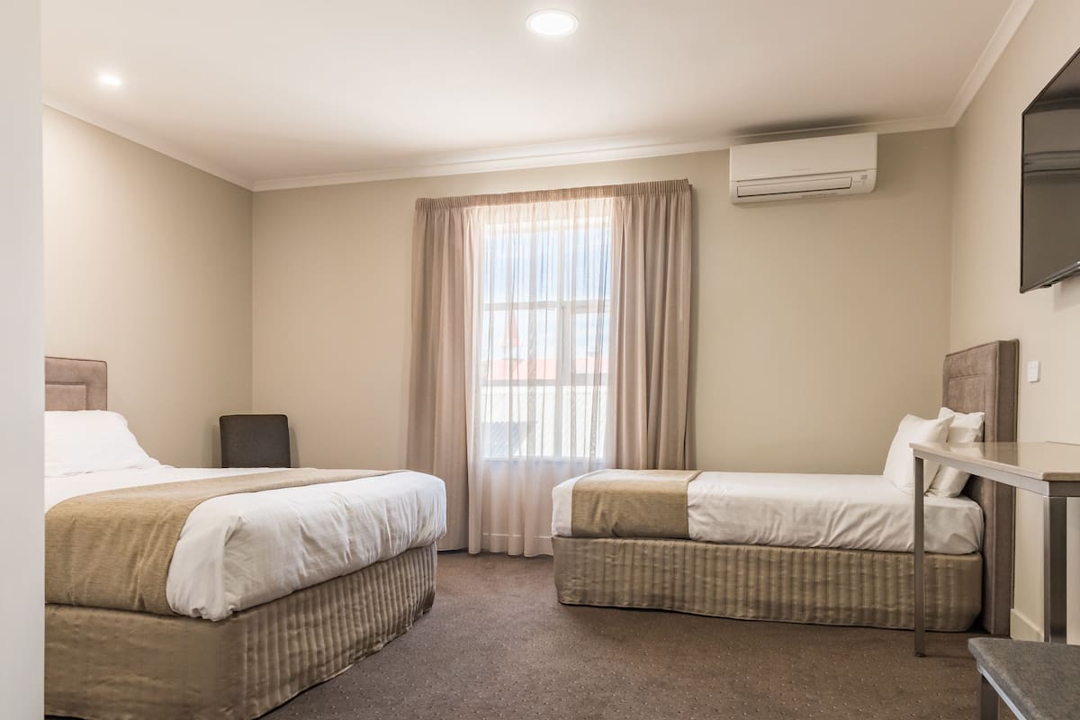 desk, laptop workspace, iron/ironing board, free wifi