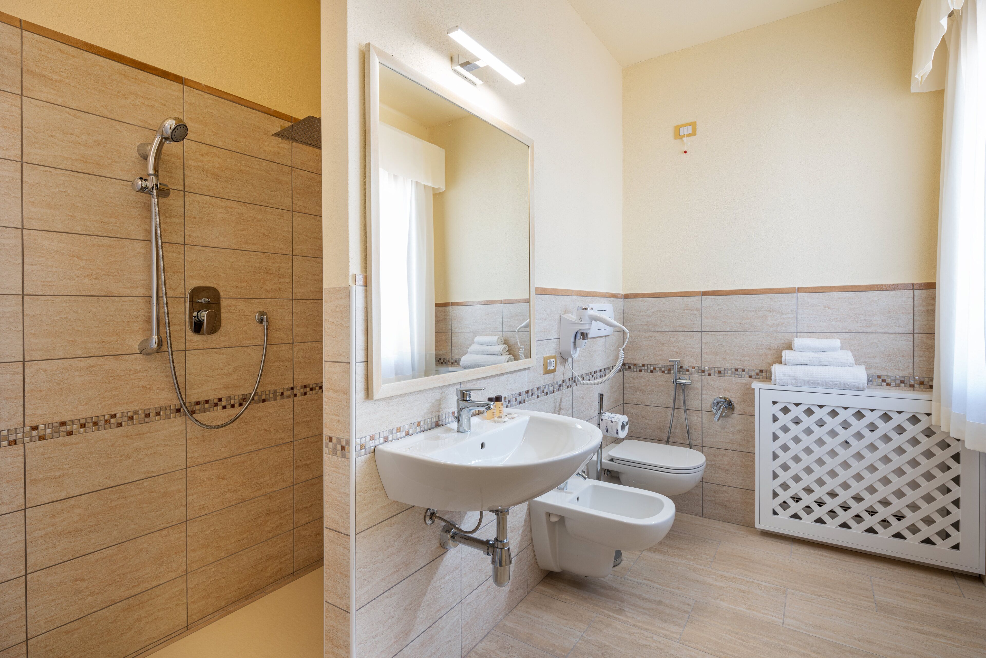classic room | bathroom | shower, free toiletries, hair dryer, bidet