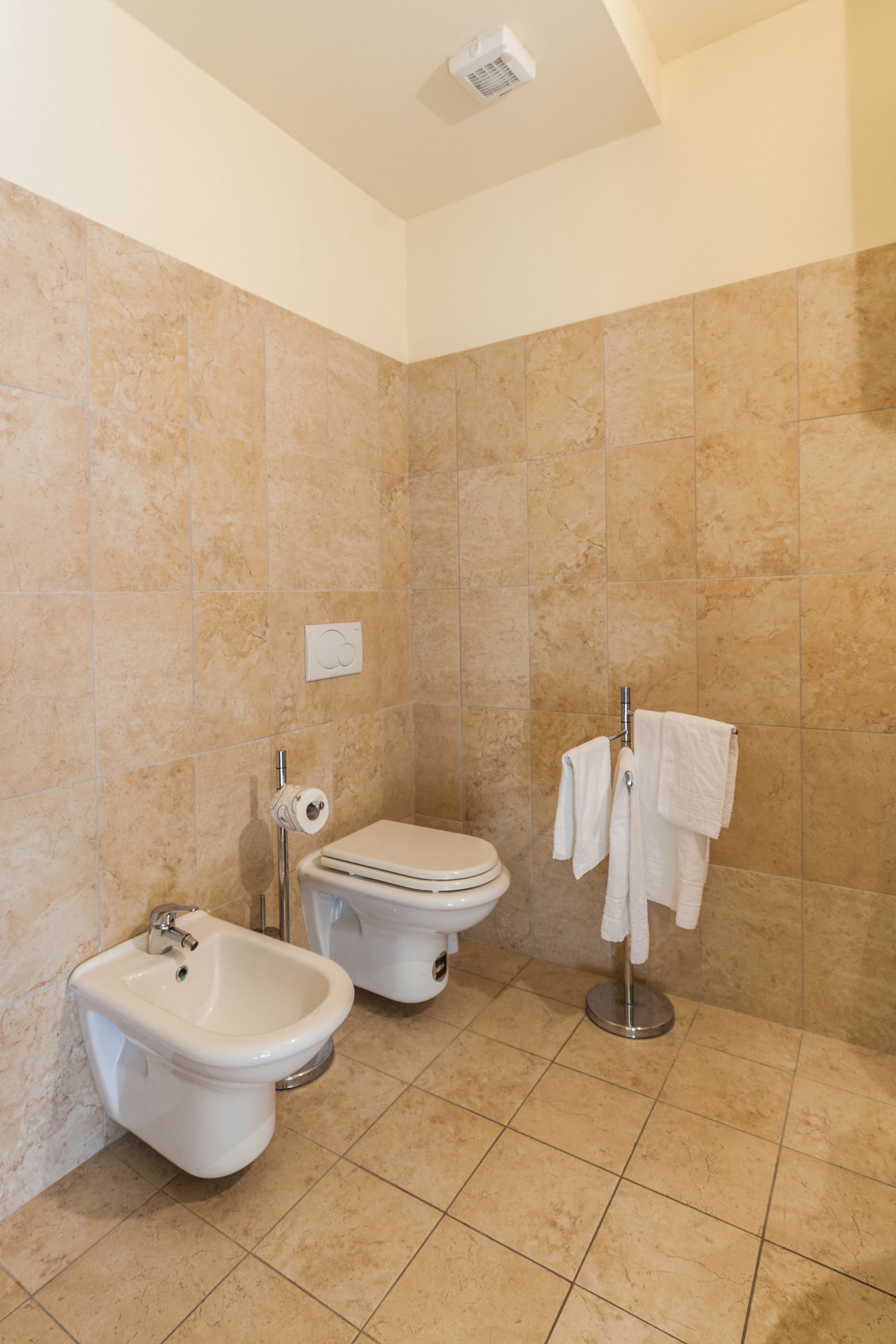 shower, free toiletries, hair dryer, bidet