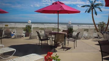 On the beach, white sand