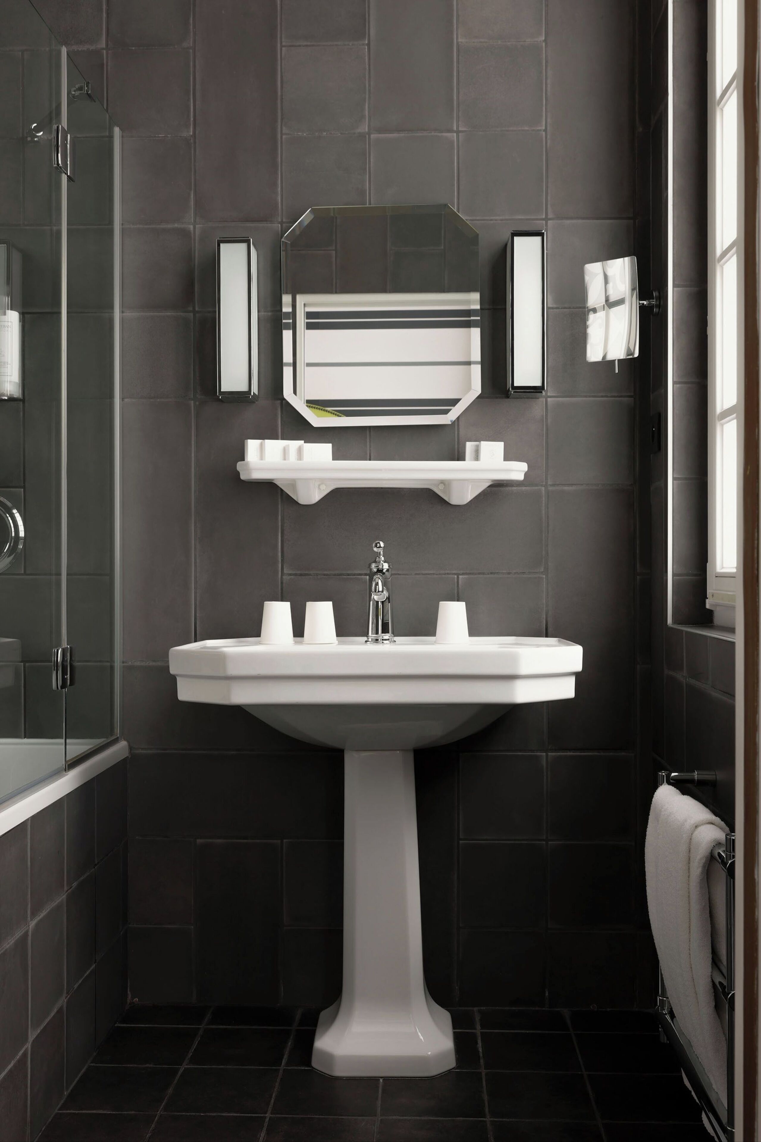 deluxe room | bathroom | eco-friendly toiletries, hair dryer, slippers, towels