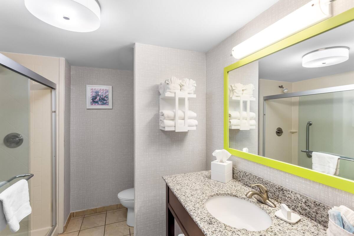 one king bed | bathroom shower