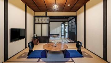 Traditional House, 2 Bedrooms, Kitchen, Garden View | Living area | Flat-screen TV