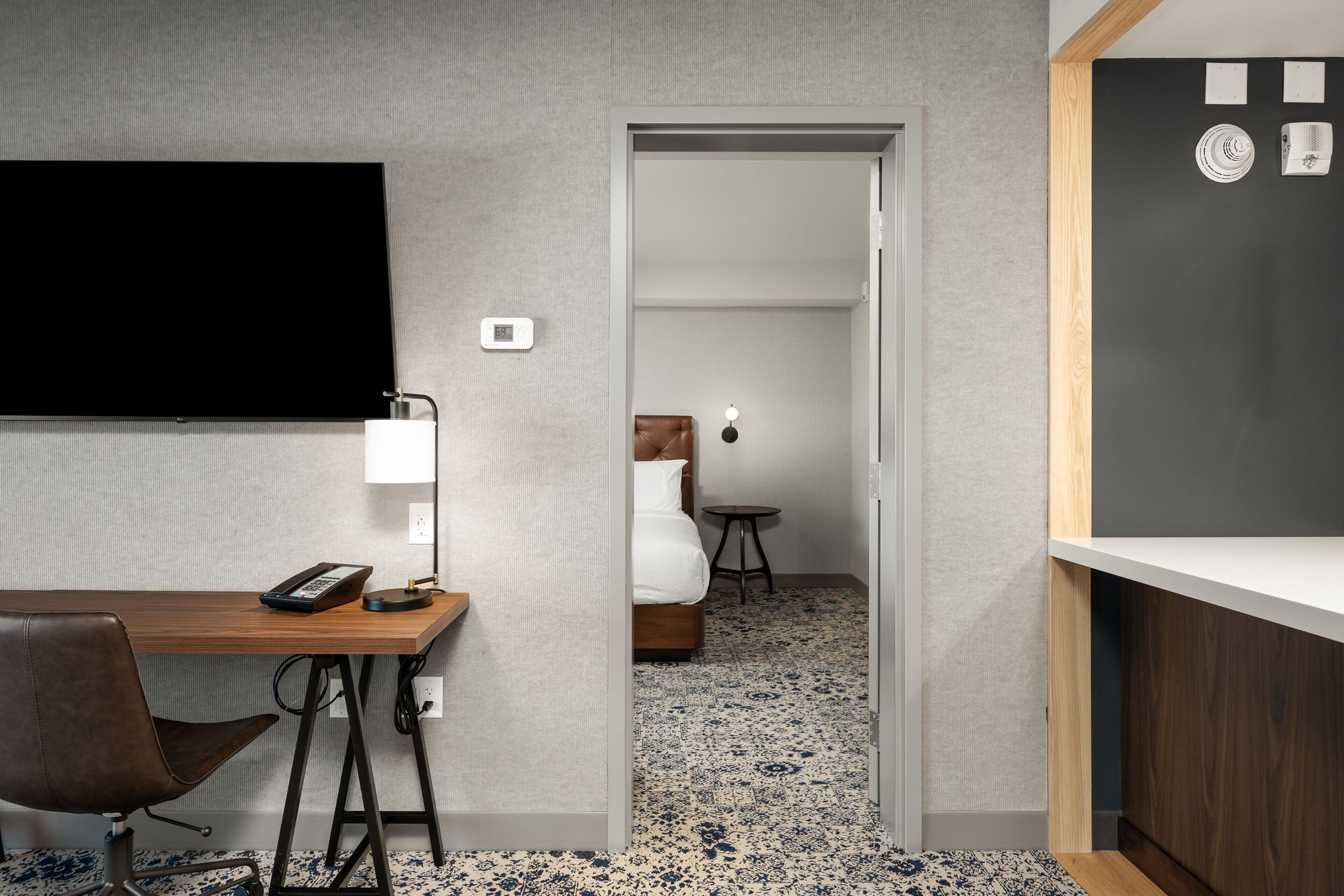 premium suite, 1 king bed with sofa bed | in-room safe, desk, laptop workspace, blackout curtains