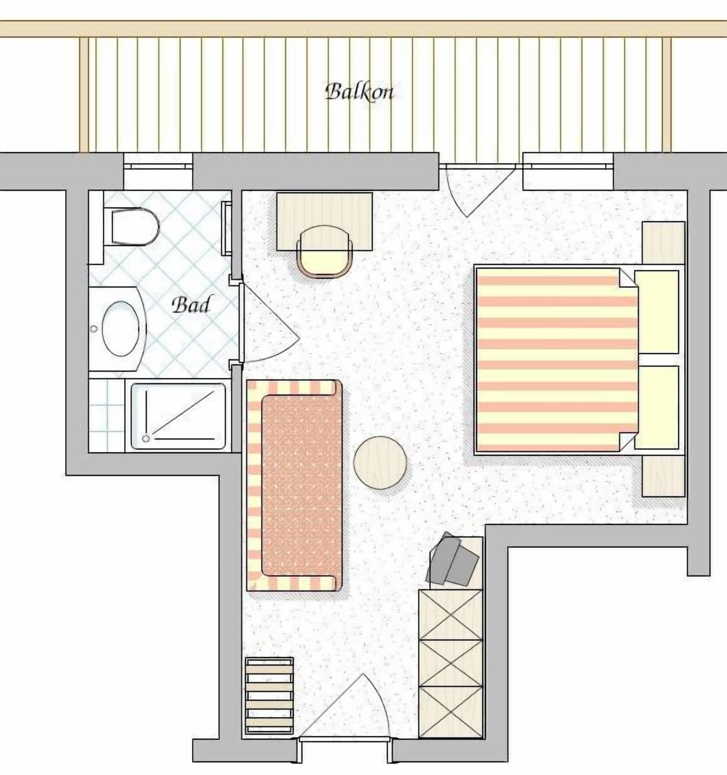 superior single room (edelweiß) | floor plan