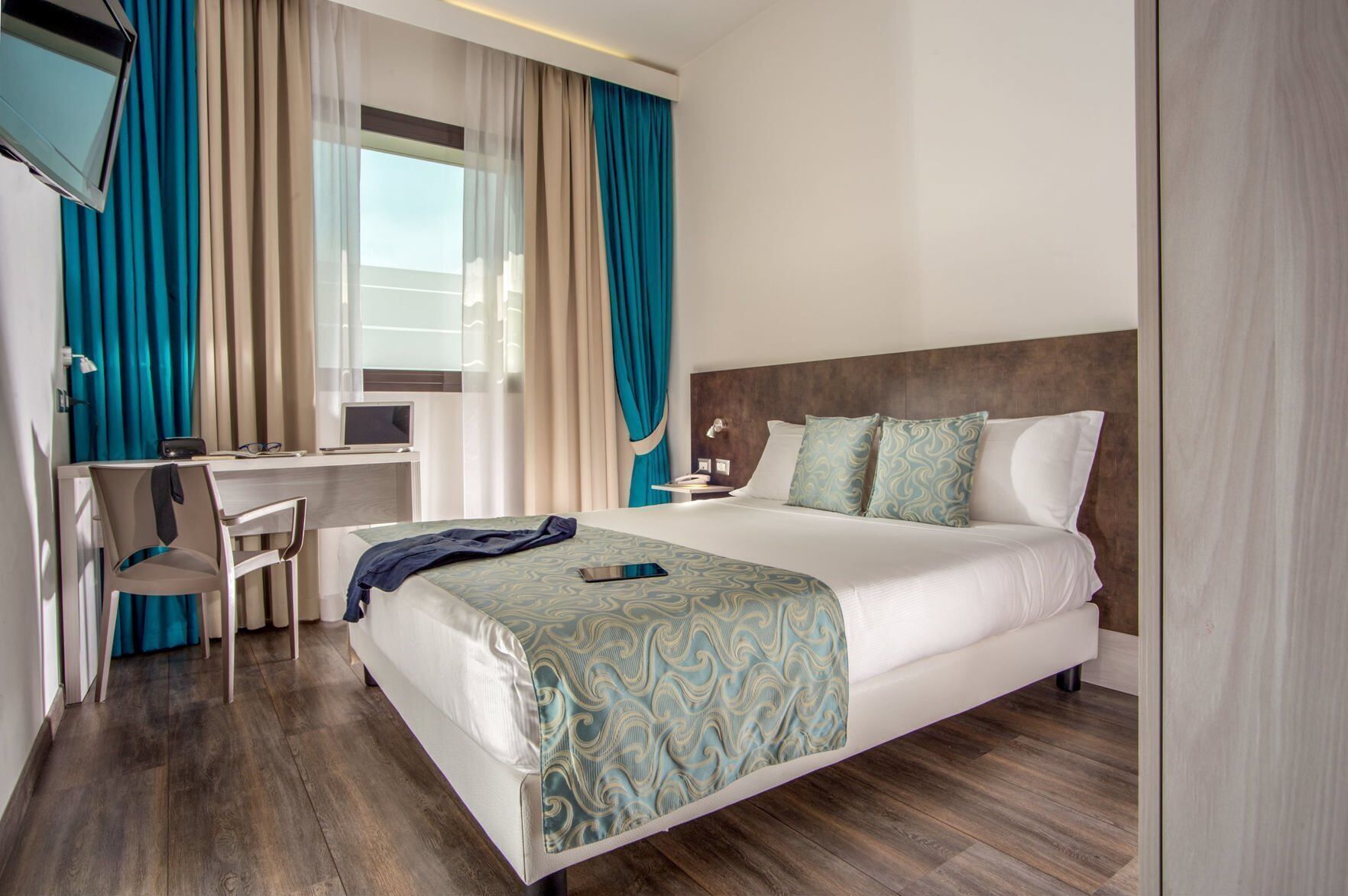 Down duvets, minibar, in-room safe, desk