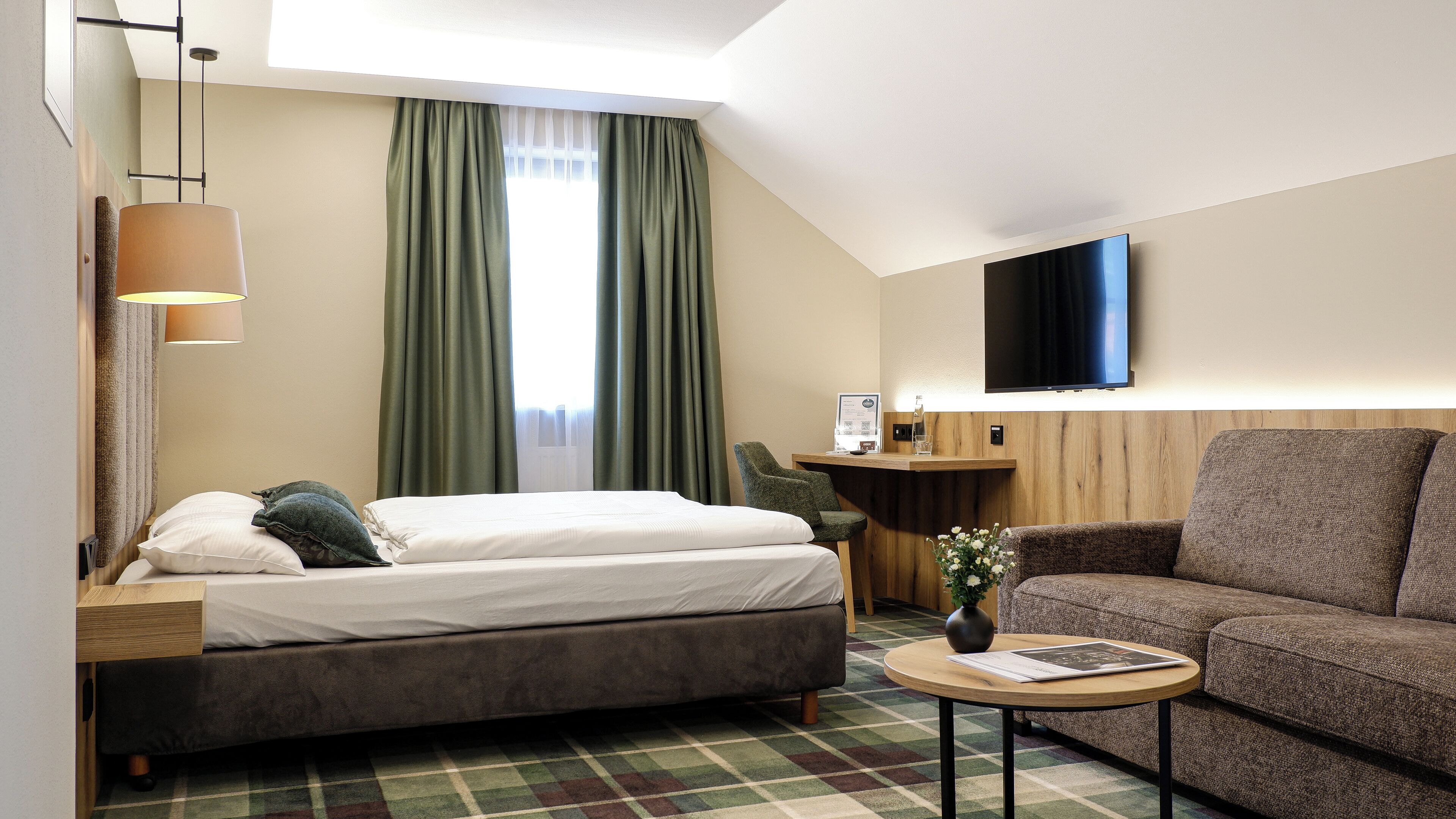 deluxe room, 1 queen bed with sofa bed, non smoking, air conditioning | in-room safe, desk, blackout curtains, soundproofing