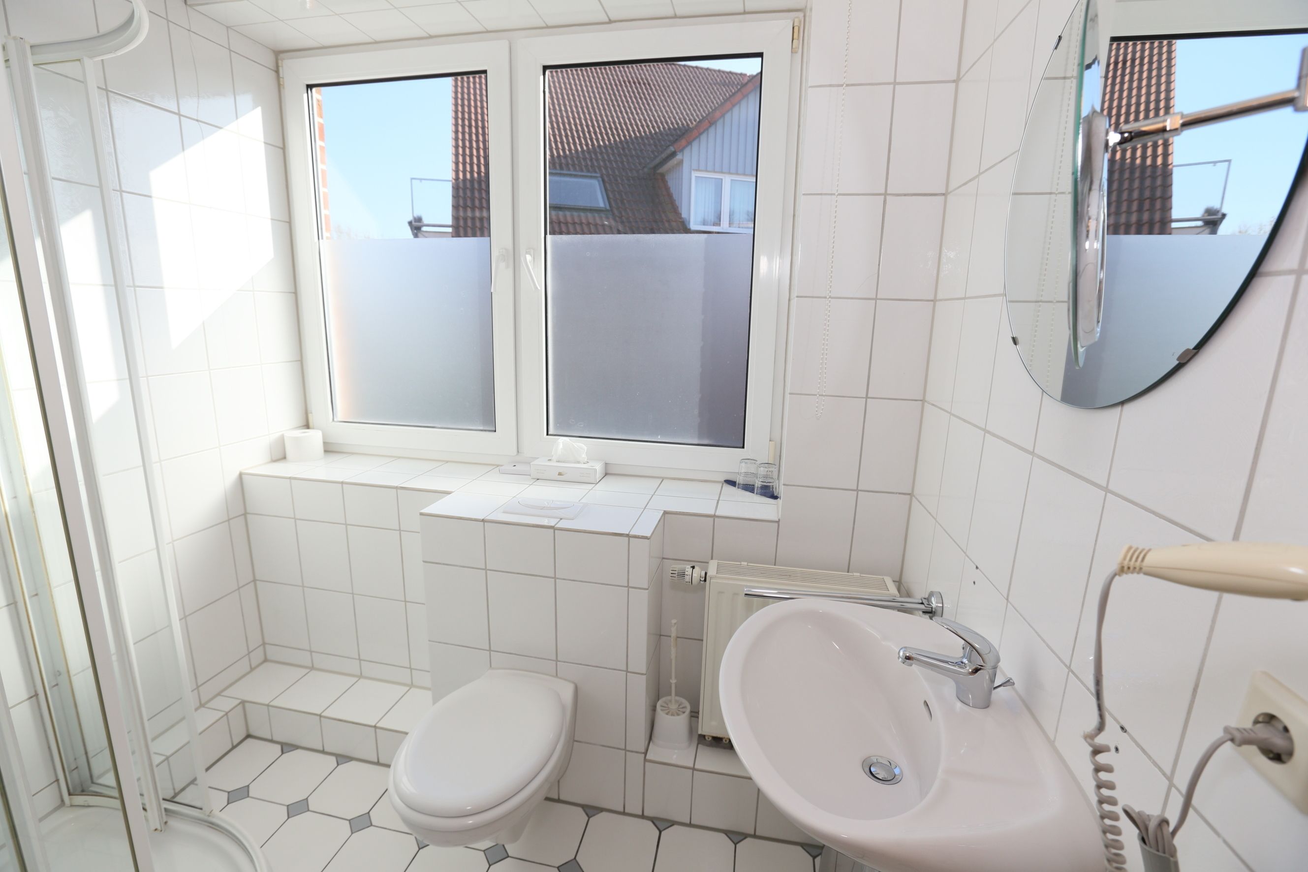 double room | bathroom | hair dryer, towels