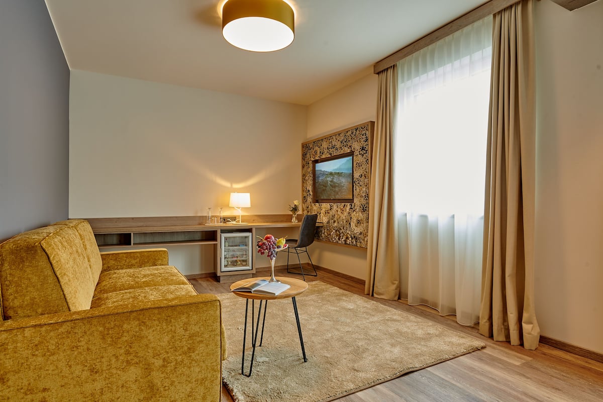 premium plus doppelzimmer | living area | 27-cm tv with satellite channels